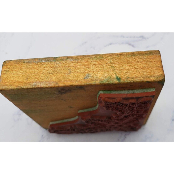 Christmas Holly Border Comotion Wood Mounted Rubber Stamp - Picture 6 of 8